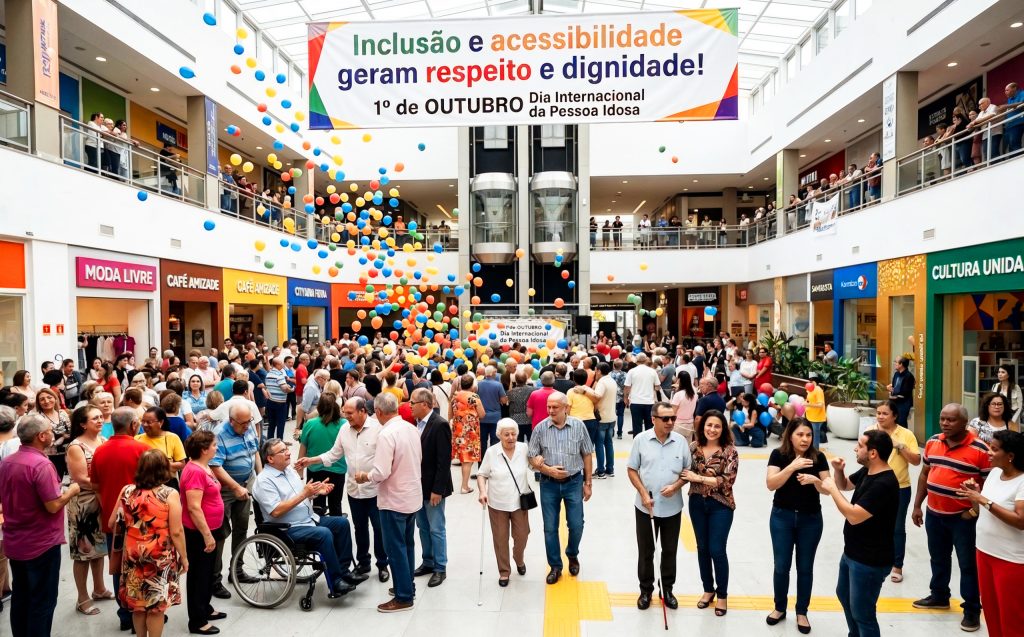 Idosos sendo atendidos de forma acolhedora em um ambiente adaptado